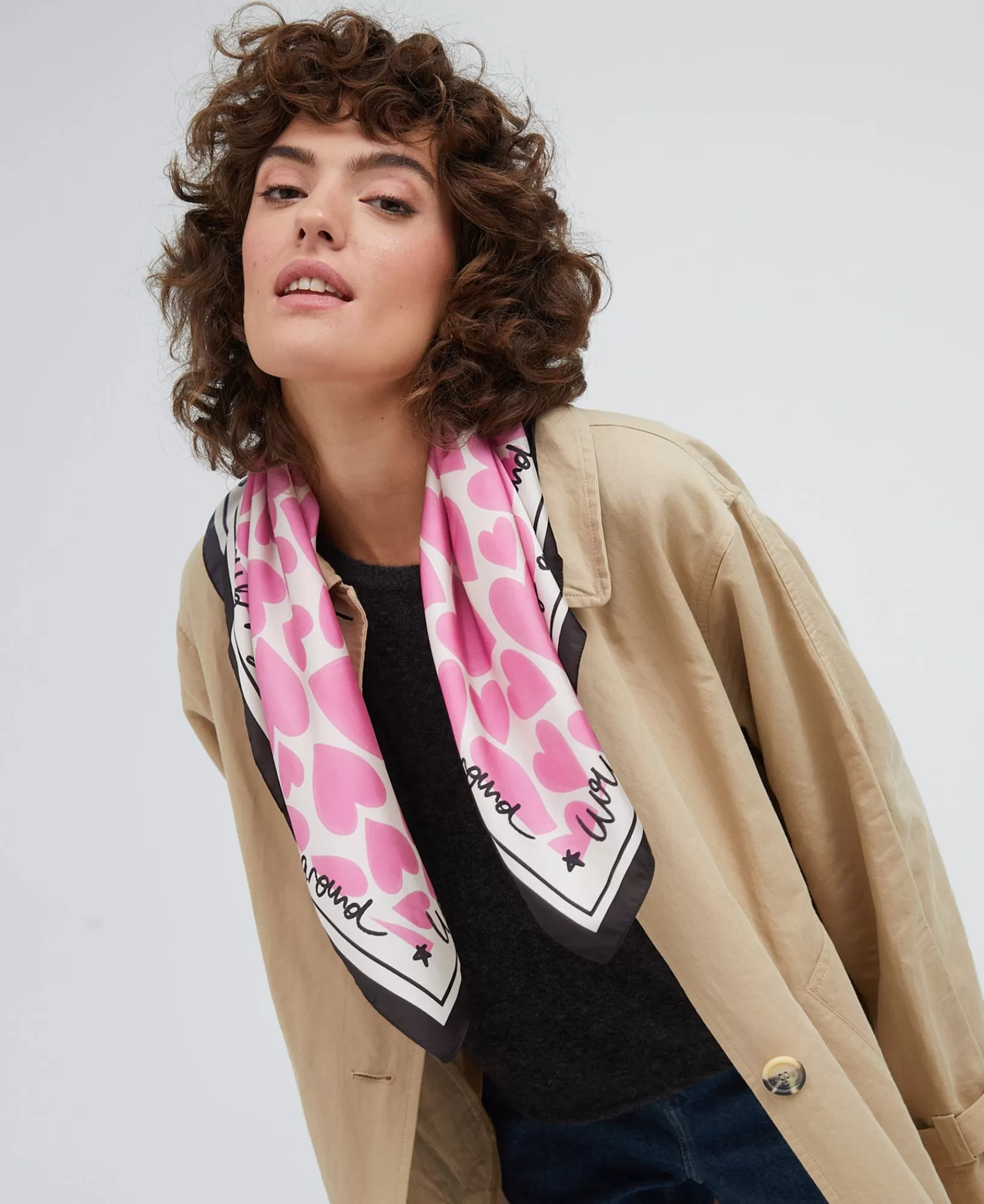 Chapeaux Et Echarpes^WOUF Foulard Amour Rose