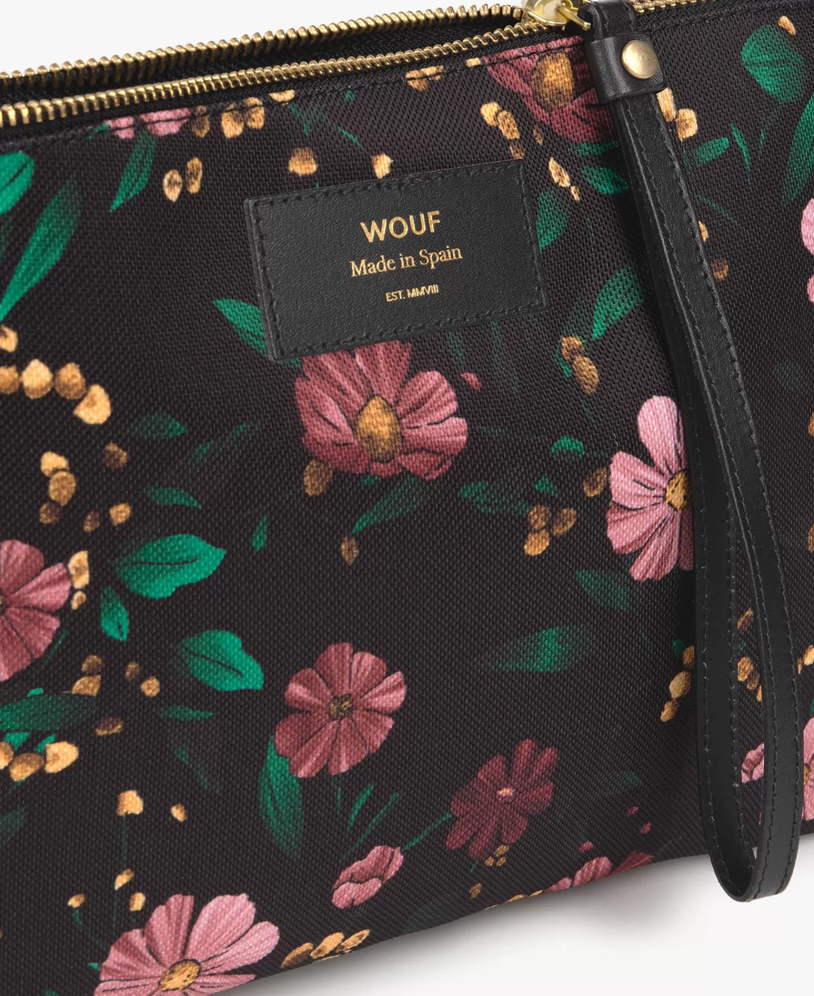 Mini-Sacs^WOUF Pochette Xl Fleurs Noires