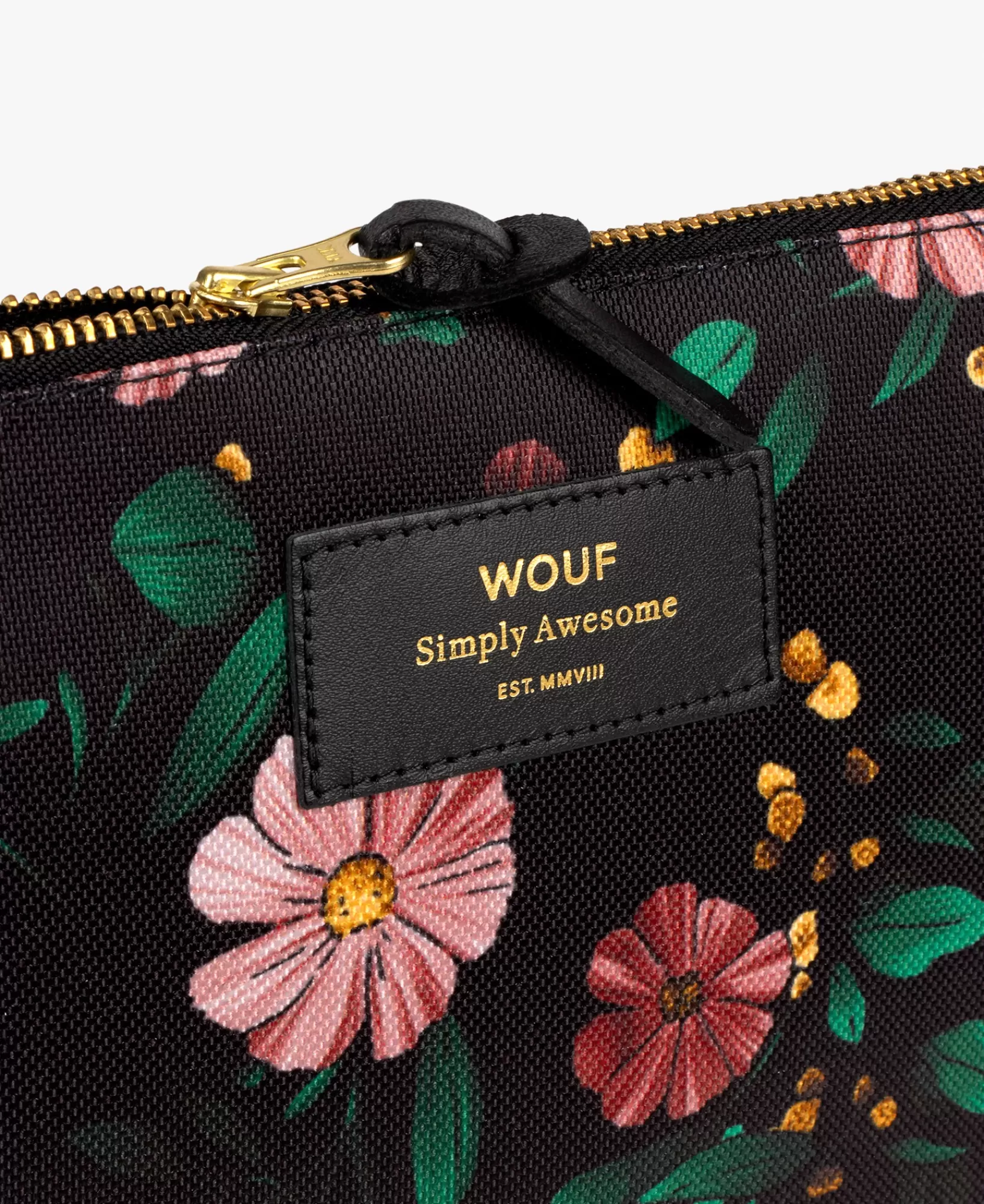 Mini-Sacs^WOUF Pochette Xl Fleurs Noires