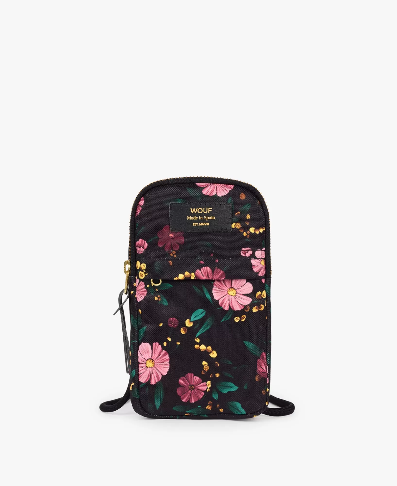 Sacs Pour Téléphone^WOUF Sac De Téléphone Fleurs Noires